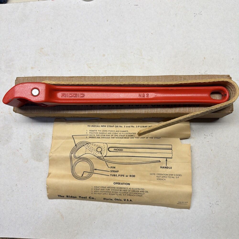 Ridgid No. 2 Strap Wrench Nylon Web 12" Ridge Tool Co. USA Virtually New In Box!